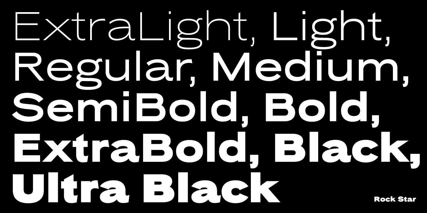 Пример шрифта Rock Star Extra Light Italic